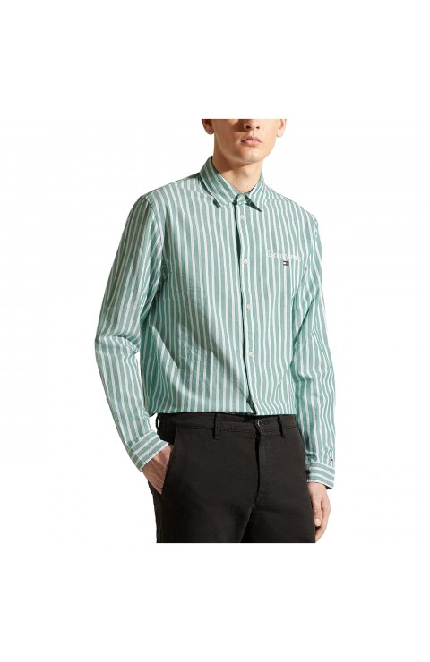 Camisa Tommy Jeans Tjm Serif Linear Stripe Shirt