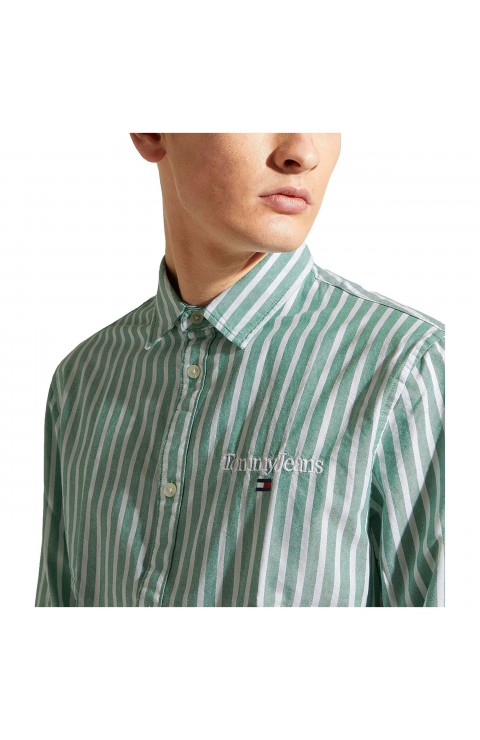 Camisa Tommy Jeans Tjm Serif Linear Stripe Shirt