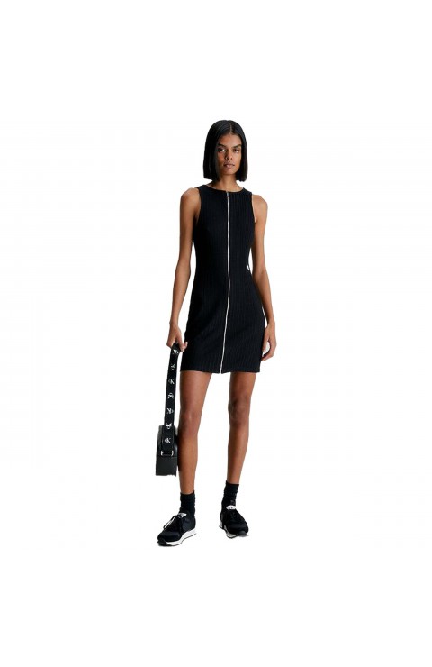 Vestido Calvin Klein Jeans Zipper Elongated Rib