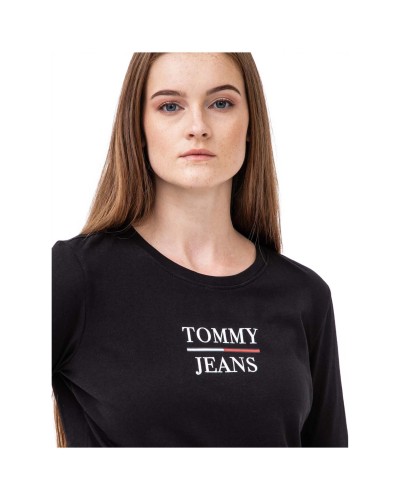 Camiseta Tommy Jeans Tjw Slim Essential Tommy Tee Ls