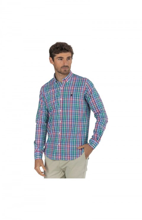 Camisa Pulpo Camisa Lino-Algodon Multi Rojo Multi