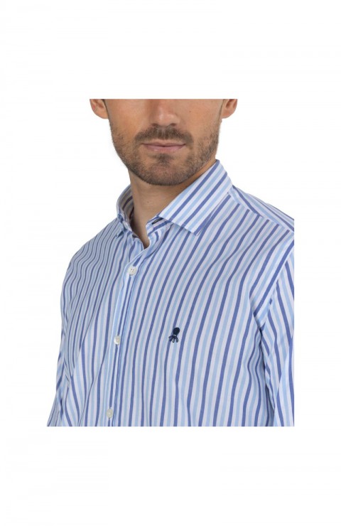 Camisa Pulpo Camisa Raya Bicolor Azul