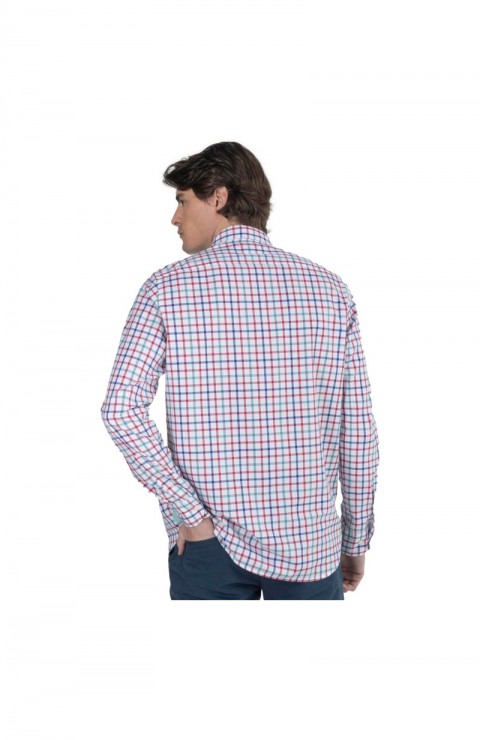 Camisa Pulpo Camisa Sarga Cuadro Ventana Rojo