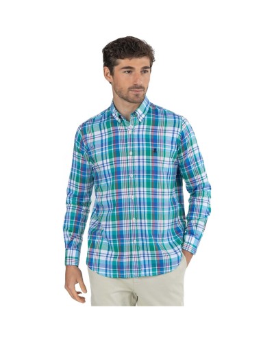 Camisa Pulpo Camisa Lino-Algodon Cuadra Verde