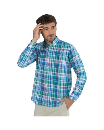 Camisa Pulpo Camisa Lino-Algodon Cuadra Verde