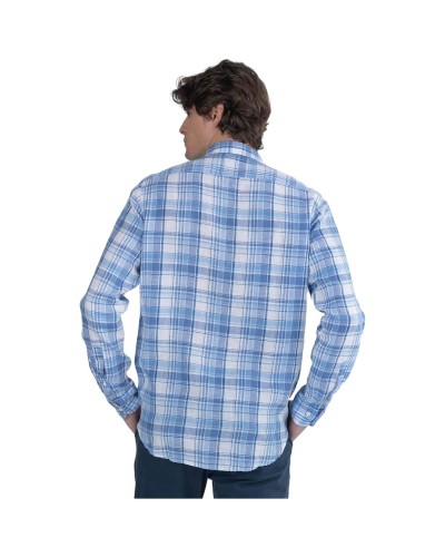 Camisa Pulpo Camisa Lino Tartan Multi Azul Multi