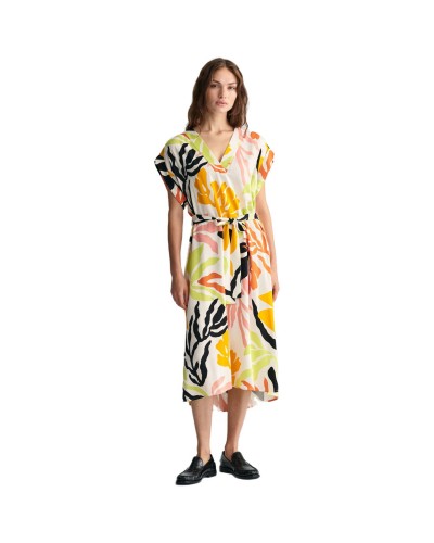 Vestido Gant Rel Palm Print Ss Dress