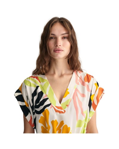 Vestido Gant Rel Palm Print Ss Dress