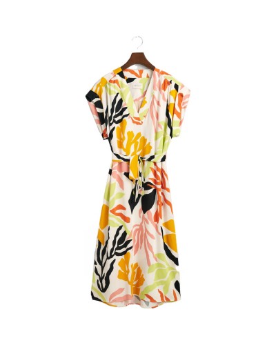 Vestido Gant Rel Palm Print Ss Dress