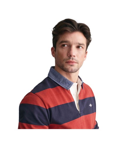 Polo Gant Reg Chambray Stripe Heavy Rugger