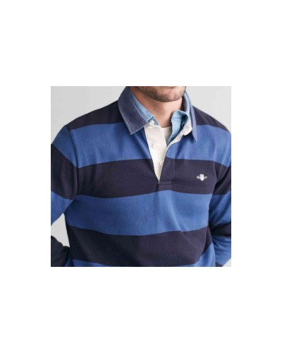 Polo Gant Reg Chambray Stripe Heavy Rugger