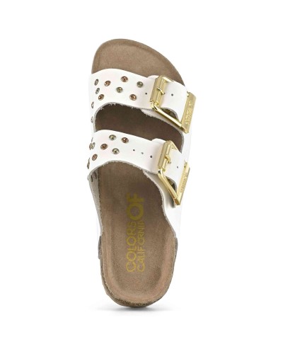 Sandalias Colors Of California Two Buckle Sandal Nubuck Stras