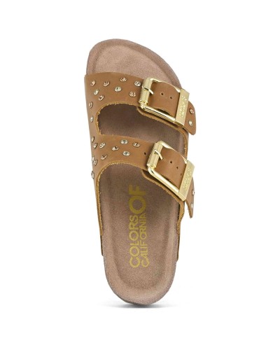 Sandalias Colors Of California Two Buckle Sandal Nubuck Stras