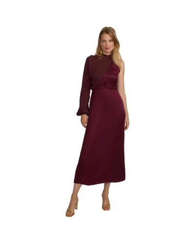 Vestido Silbon Vestido Largo Capa Satinado