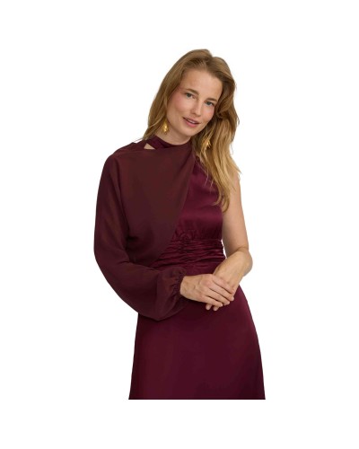 Vestido Silbon Vestido Largo Capa Satinado