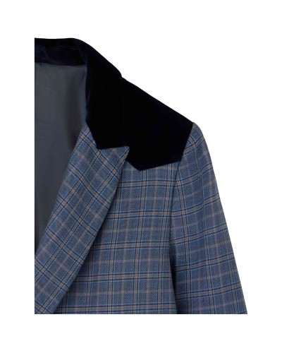 Chaqueta Silbon Americana Detalles Terciopelo Cuadros