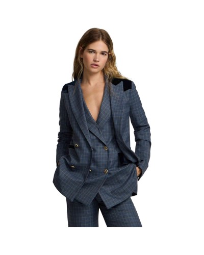 Chaqueta Silbon Americana Detalles Terciopelo Cuadros