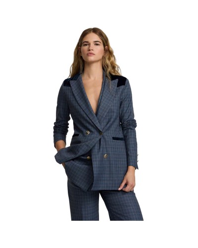 Chaqueta Silbon Americana Detalles Terciopelo Cuadros