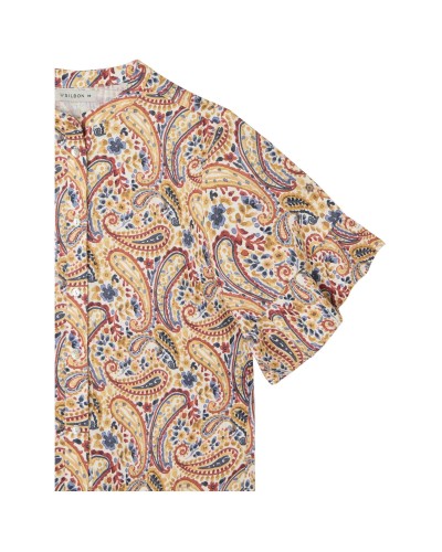 Camisa Silbon Blusa Manga Volante Estampado