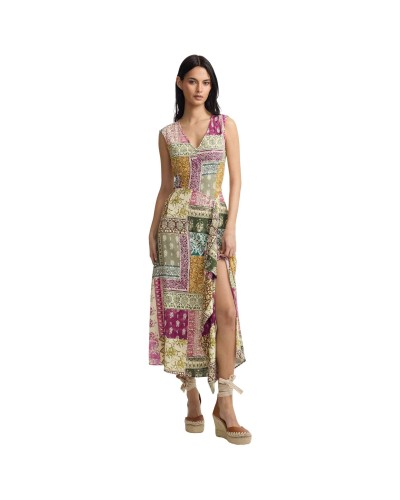 Vestido Silbon Vesttido Midi Estammpado Patchwork