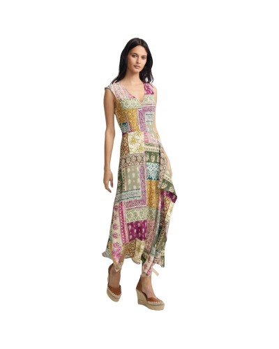 Vestido Silbon Vesttido Midi Estammpado Patchwork