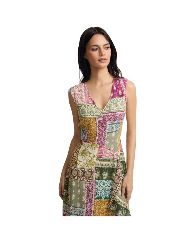Vestido Silbon Vesttido Midi Estammpado Patchwork