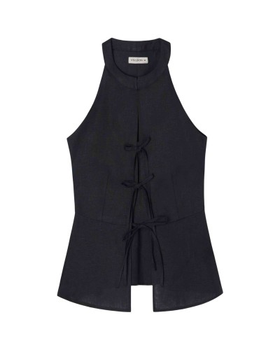Chaqueta Silbon Chaleco Lazos Lino
