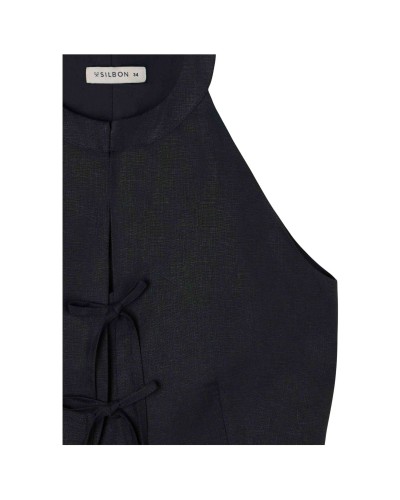 Chaqueta Silbon Chaleco Lazos Lino