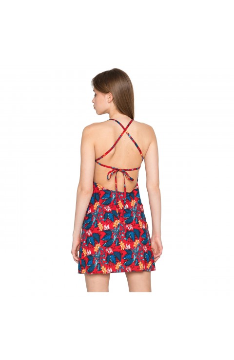 Vestido Tommy Hilfiger Tjw Printed Tie Back Mini Dress