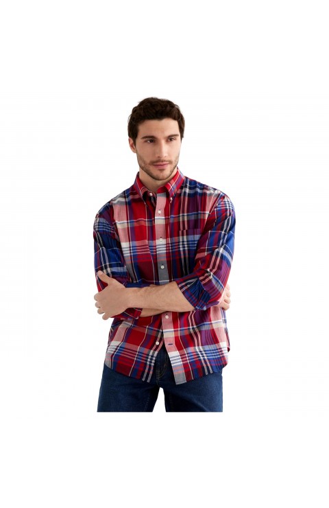 Camisa Gant D1. Rel Washed Poplin Check Bd