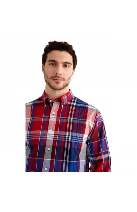 Camisa Gant D1. Rel Washed Poplin Check Bd