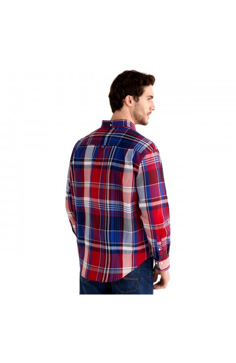 Camisa Gant D1. Rel Washed Poplin Check Bd