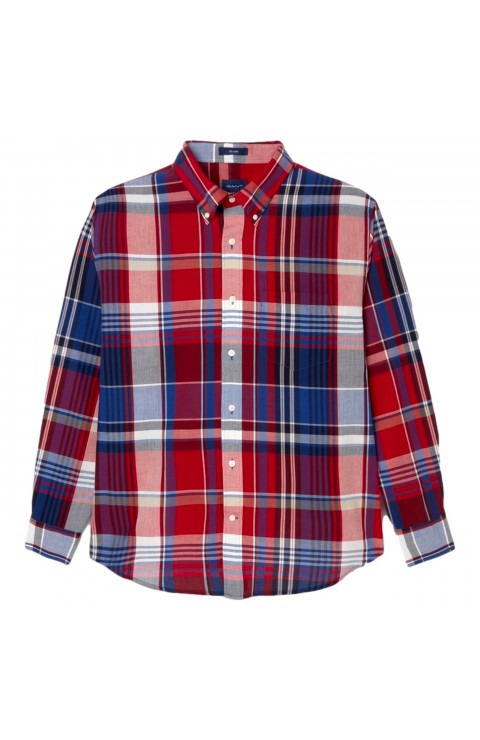 Camisa Gant D1. Rel Washed Poplin Check Bd