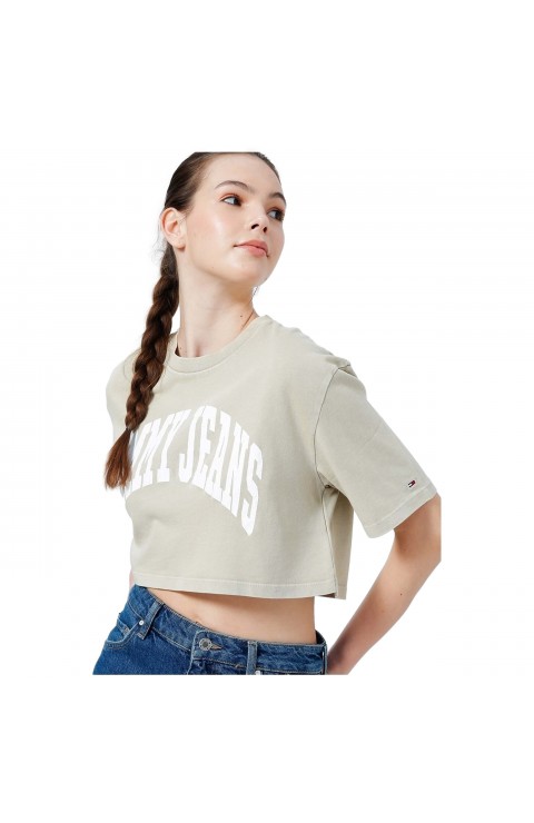 Camiseta Tommy Jeans Tjw Ovrszd Crop College I Ss