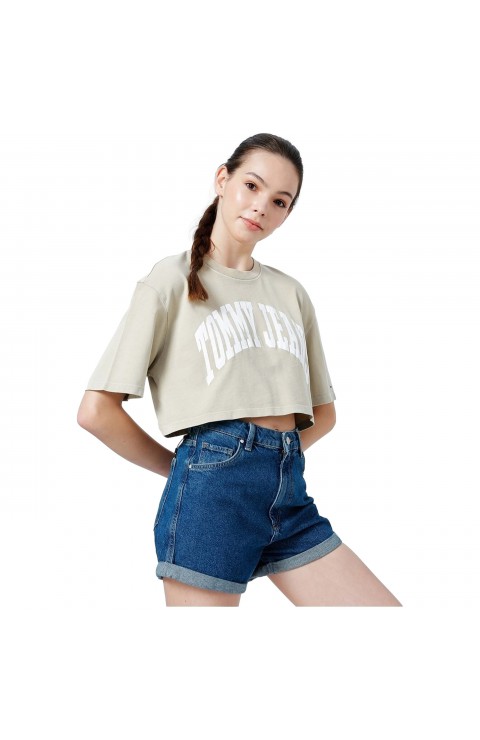 Camiseta Tommy Jeans Tjw Ovrszd Crop College I Ss