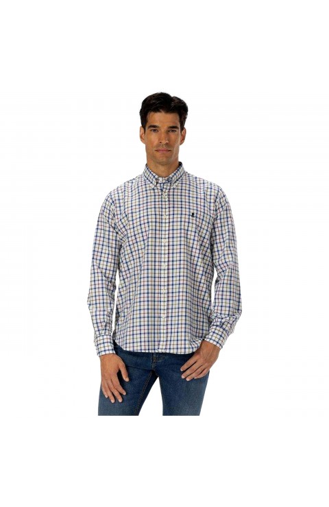 Camisa Pulpo Camisa Multi Comb Check Azul Indigo