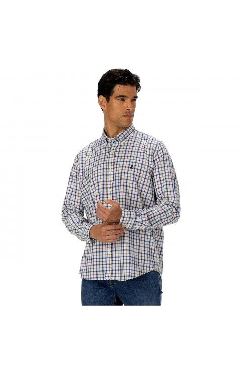 Camisa Pulpo Camisa Multi Comb Check Azul Indigo