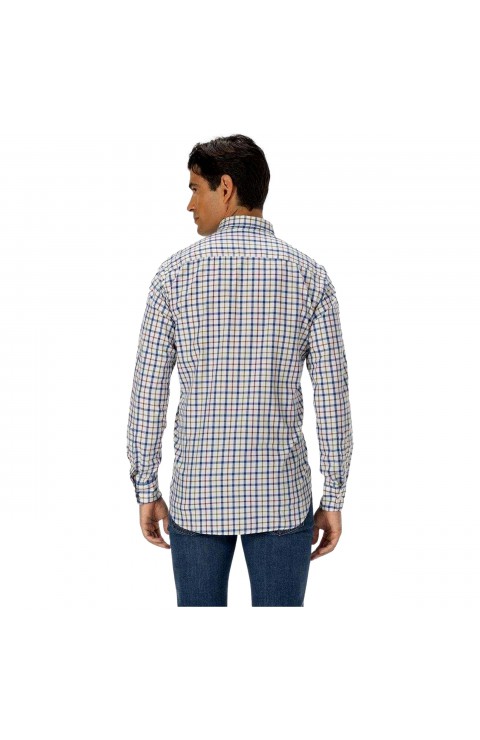 Camisa Pulpo Camisa Multi Comb Check Azul Indigo