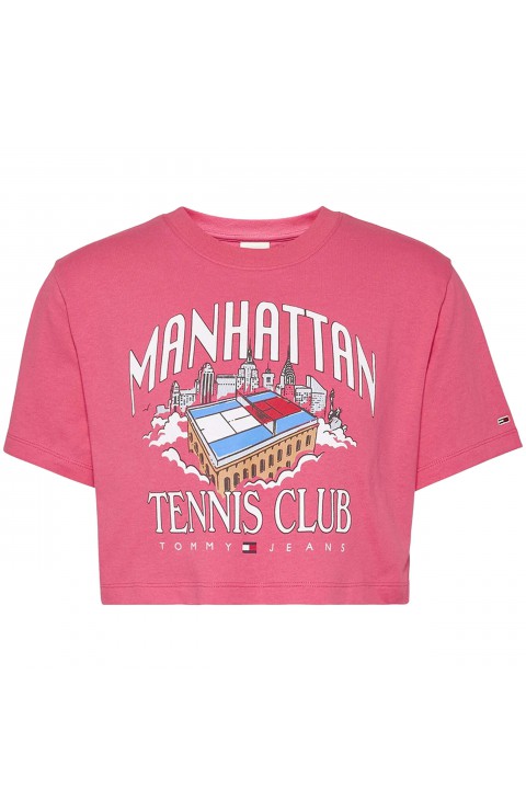 Camiseta Tommy Jeans Tjw Super Crop Tj Tenis Ss