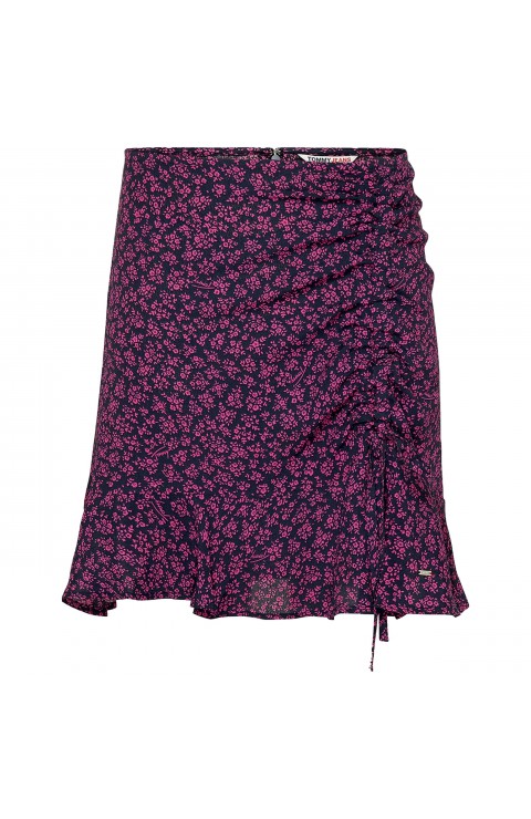 Falda Tommy Jeans Tjw Printed Ruche Mini Skirt