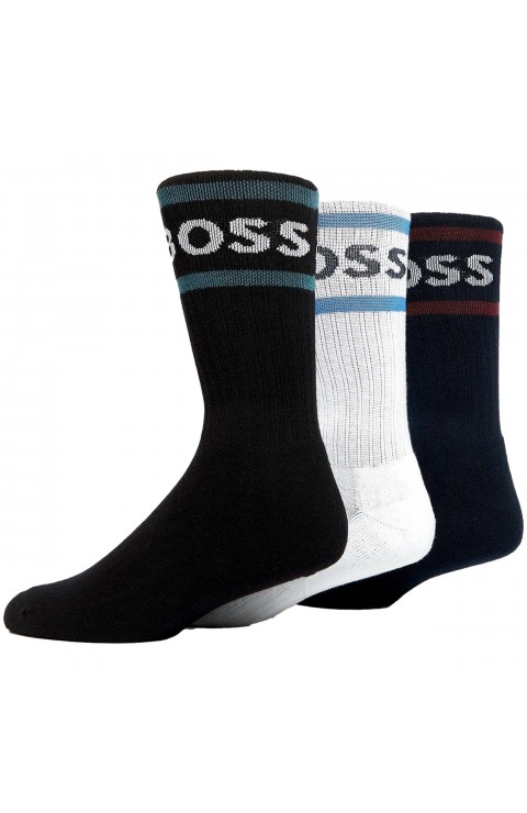 Calcetines Hugo Boss 3P Rib Stripe Cc